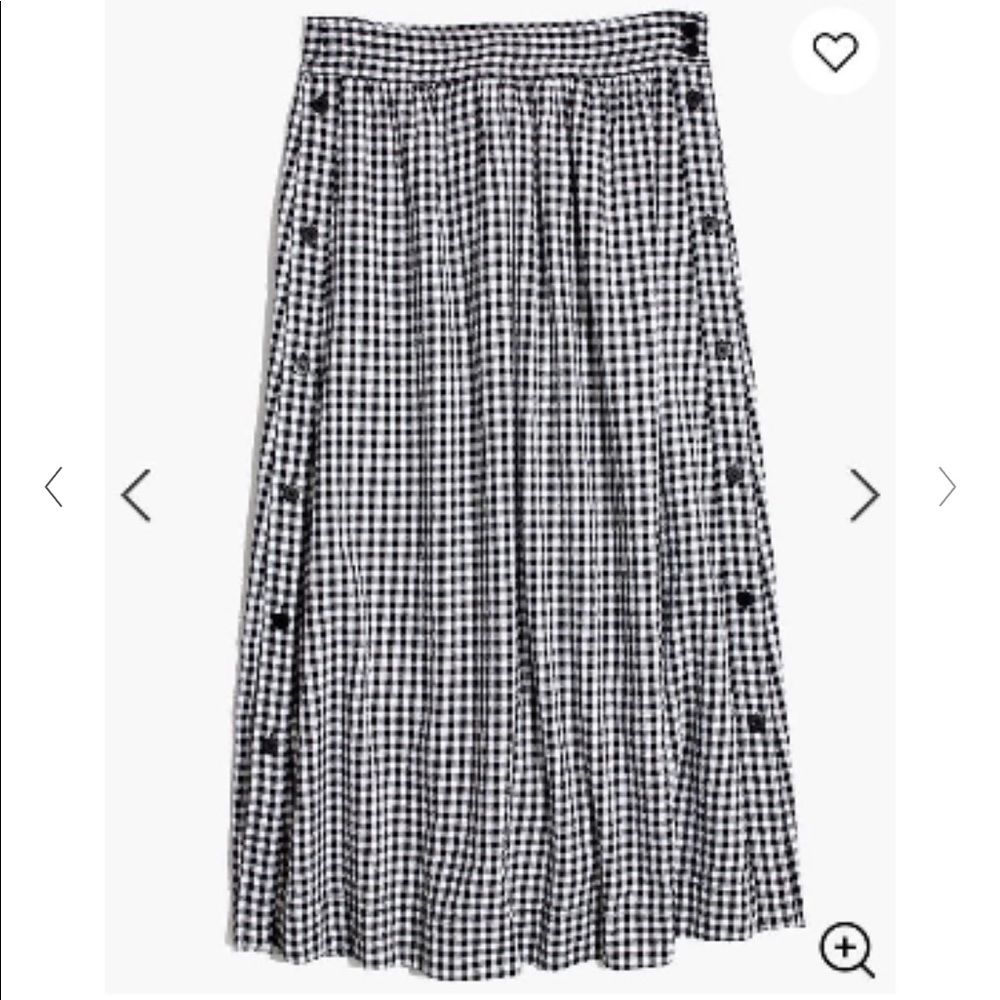 Madewell Gingham Skirt w/ buttons Size 0